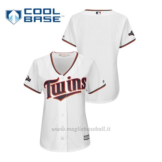 Maglia Baseball Donna Minnesota Twins 2019 Postseason Cool Base Bianco
